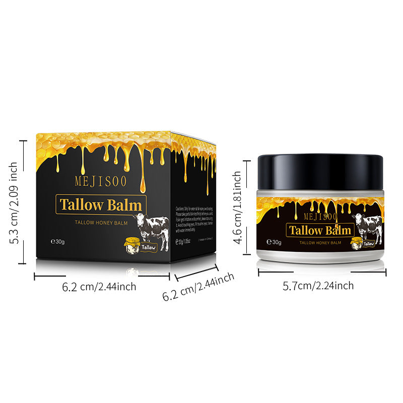 Whipped Tallow and Honey Balm for Face - Unscented Grass Fed Beef Tallow for Skin, Moisturizer Cream with Manuka Honey, Jojoba Oil, Mango Butter & Vitamin E - For Dry Skin & Body,3 pack