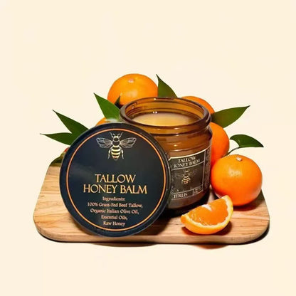 Tallow and Honey Balm for Face, Beef Tallow for Skin, Moisturizer with 100% Organic Grass-Fed Beef Tallow & Raw Wild Honey - Natural Formula for Dry & Sensitive Skin (Unscented)