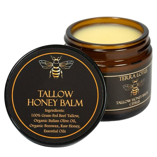 Tallow and Honey Balm for Face, Beef Tallow for Skin, Moisturizer with 100% Organic Grass-Fed Beef Tallow & Raw Wild Honey - Natural Formula for Dry & Sensitive Skin (Unscented)