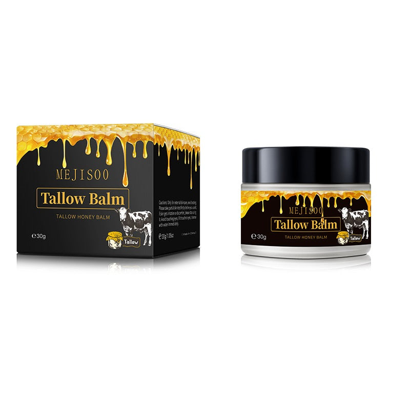 Whipped Tallow and Honey Balm for Face - Unscented Grass Fed Beef Tallow for Skin, Moisturizer Cream with Manuka Honey, Jojoba Oil, Mango Butter & Vitamin E - For Dry Skin & Body,3 pack