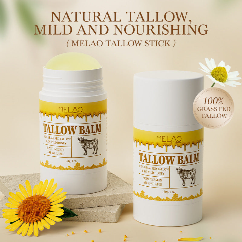 Beef Tallow for Skin, Grass Finished & Grass Fed Beef Tallow and Honey Balm Body & Face Moisturizer, Organic Beeswax and Organic Honey, Light Scent, Moisturizing Natural Formula