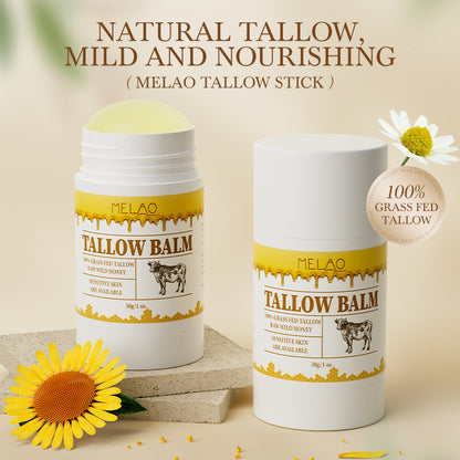 Beef Tallow for Skin, Grass Finished & Grass Fed Beef Tallow and Honey Balm Body & Face Moisturizer, Organic Beeswax and Organic Honey, Light Scent, Moisturizing Natural Formula