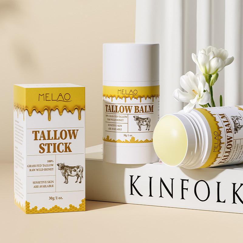Beef Tallow for Skin, Grass Finished & Grass Fed Beef Tallow and Honey Balm Body & Face Moisturizer, Organic Beeswax and Organic Honey, Light Scent, Moisturizing Natural Formula